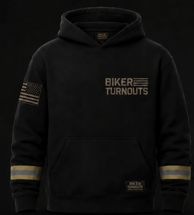 Front of the Biker Turnouts hoodie concept
