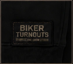 Biker Turnouts woven hem label concept